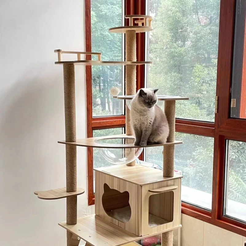 Arbre à Chat Multi-Niveaux avec Double Niche et Griffoirs Sisal – Modèle "La Tour Sisal"
