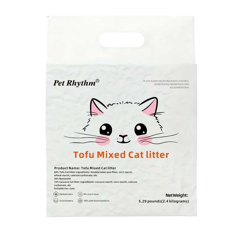 Litière Mixte Tofu Ultra Fraîche – Modèle "FreshMix Clean 2.4Kg"
