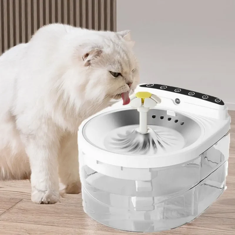 Fontaine à eau pour chat sans fil 3L inox avec capteur "PureCascade"