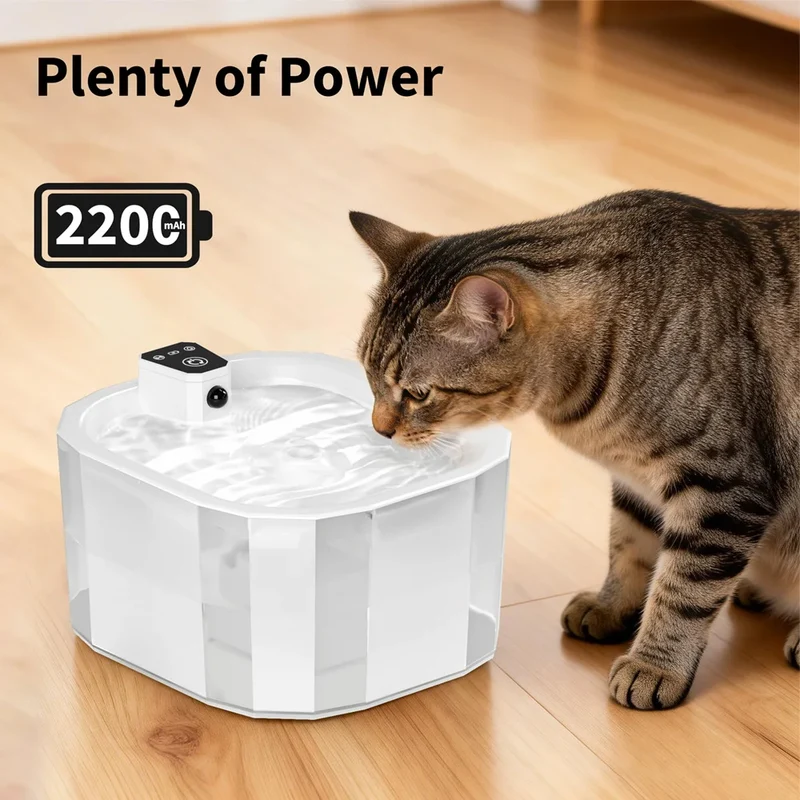 Fontaine à eau pour chat sans fil avec capteur "Ondine Libre"