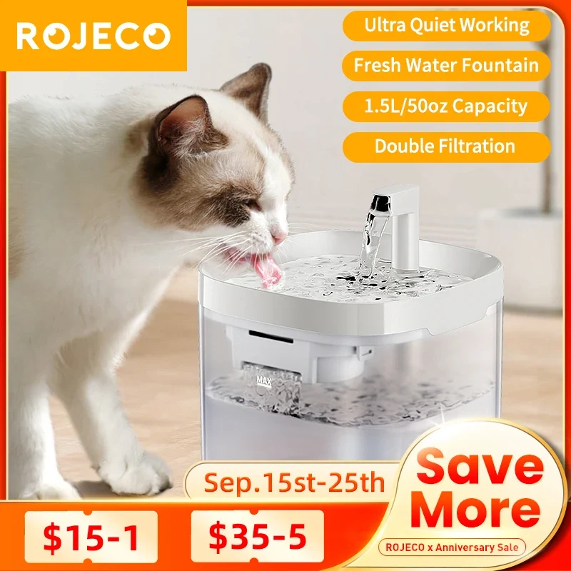 Fontaine à eau pour chat avec filtration double "Cascade Pure"
