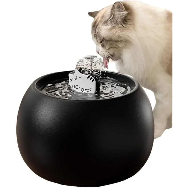 Fontaine à eau pour chat en céramique silencieuse 1L / 1,5L "PerleNoire"
