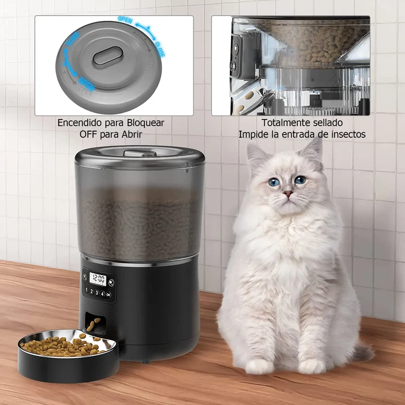 Distributeur de nourriture pour chat automatique 4L "Croquette Zen"