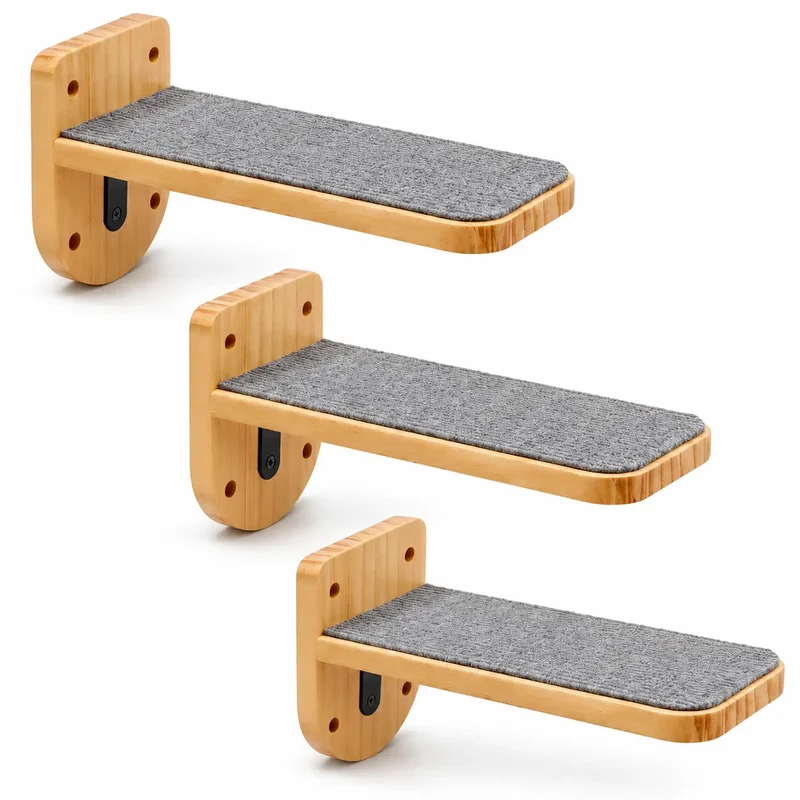 Lot de Trois Escaliers pour Chat Style Plateforme