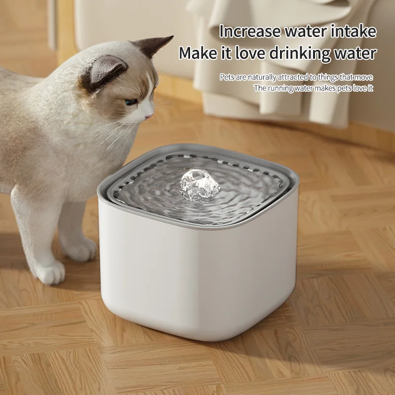 Fontaine à eau pour chat 3L avec filtration et circulation continue silencieuse "Douce Cascade"