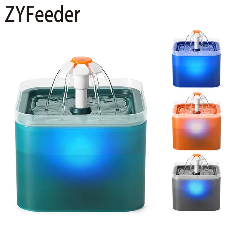 Fontaine à eau pour chat LED 2L avec filtration "AquaFleur"