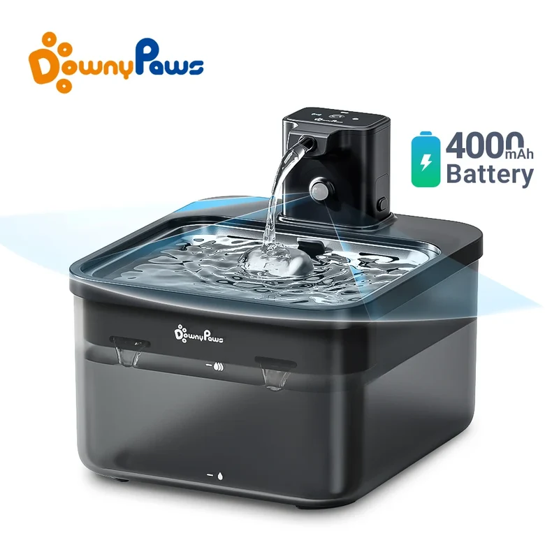 Fontaine à eau sans fil acier inox pour chat "MiaouFlow" – 2,5L