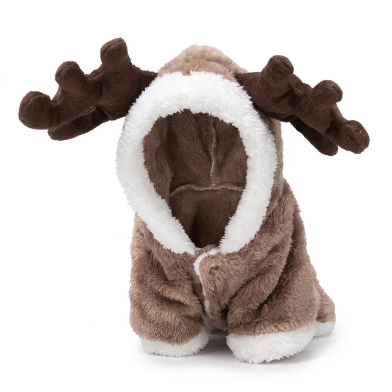 Manteau pour Chat Style Combinaison avec des Cornes de Cerf sur la Capuche