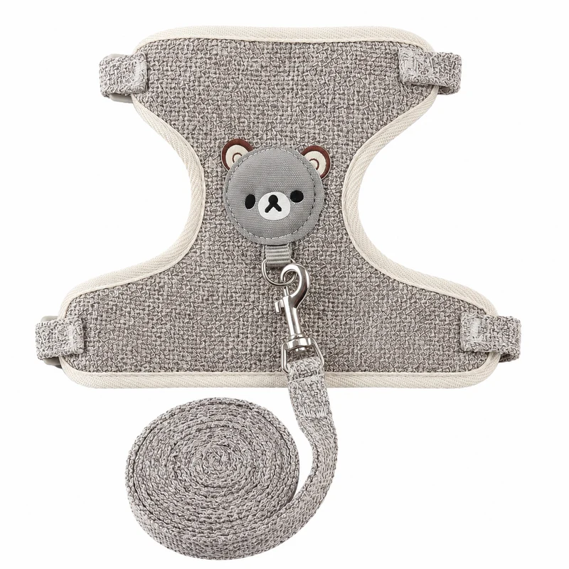 Sangle de poitrine en glaçure avec design d'ourson pour chat