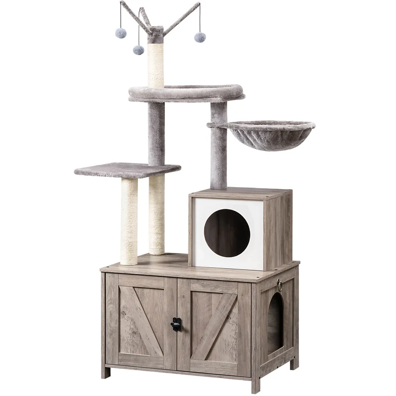 Kratzbaum mit Katzentoilette – Modell „HideawayPaws Pro“