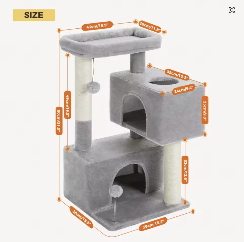 Maison pour chat avec griffoir et cactus - Modèle : "CactusCat"