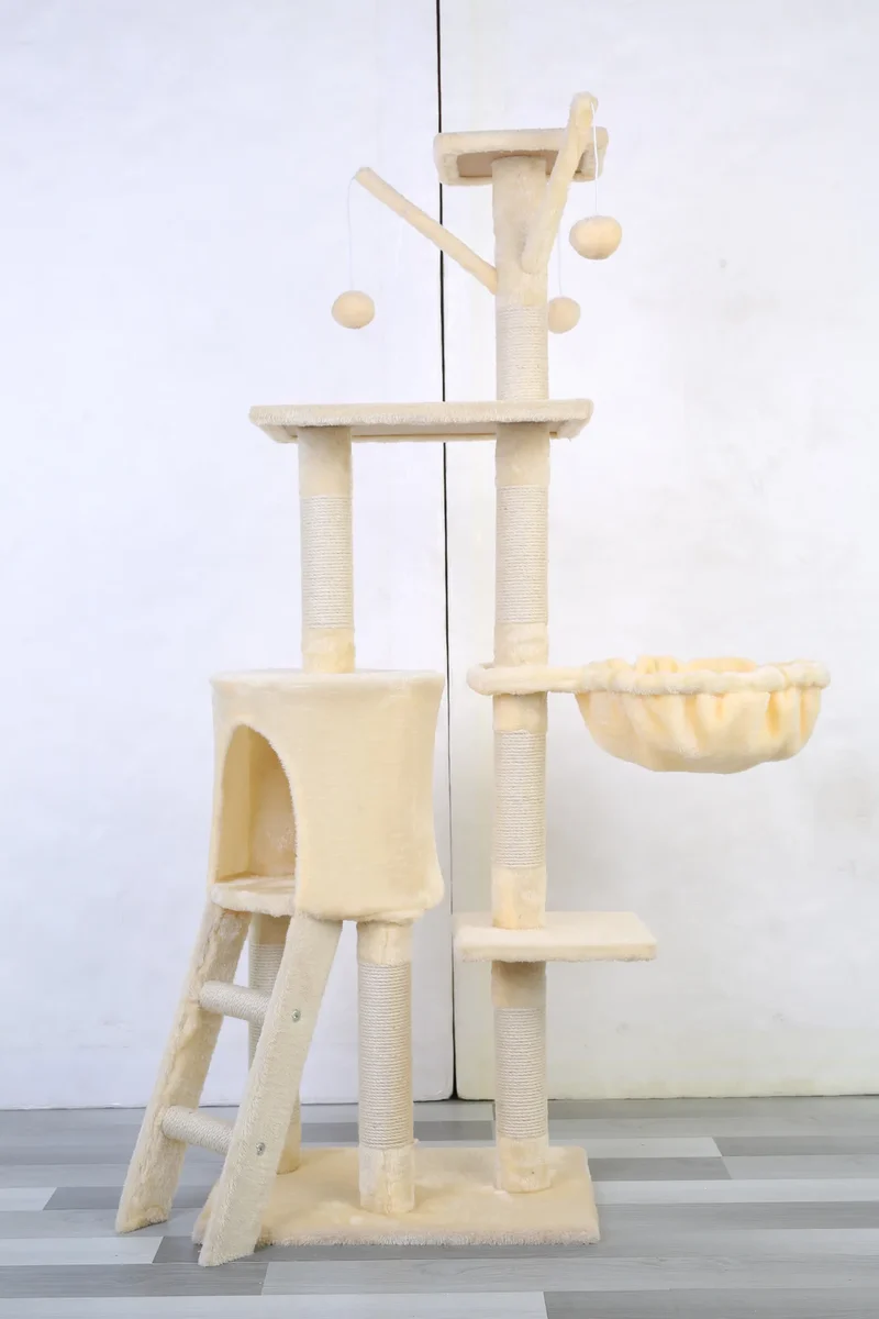 Kompletter Kratzbaum mit Villa und Plattformen - Modell: "ChâteauFélin"