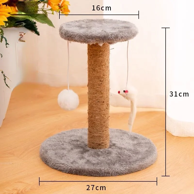 PawMaster Sisal-Kratzbaum mit hängendem Spielzeug