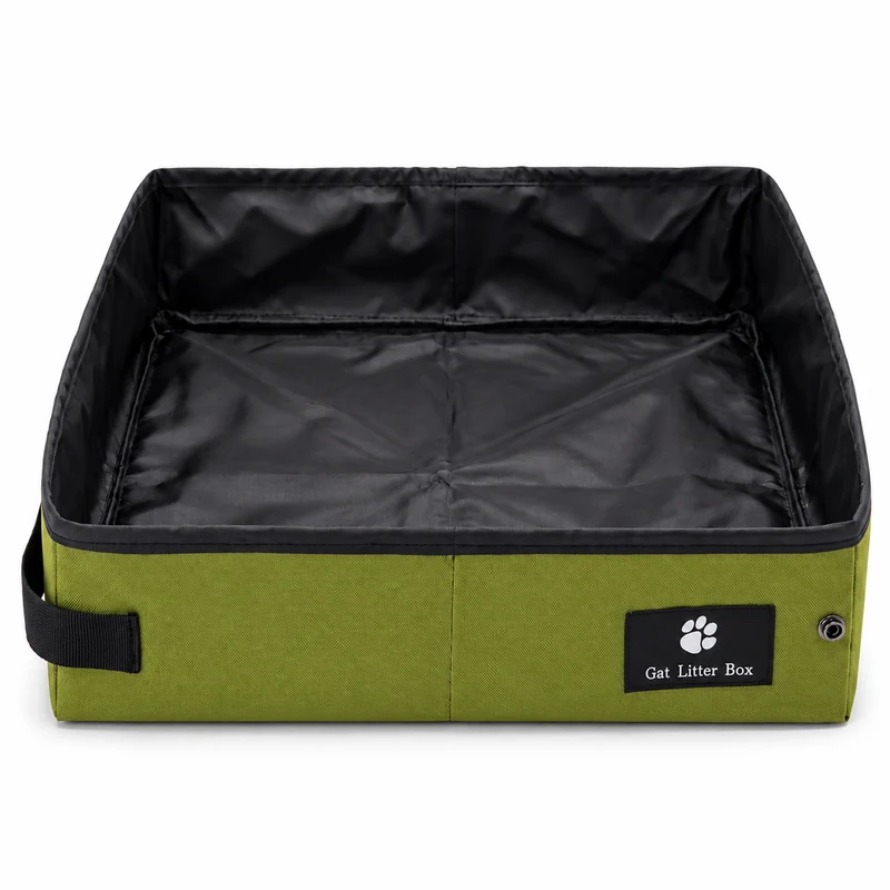 Bac à litière simple et pliable en tissu oxford pour chat