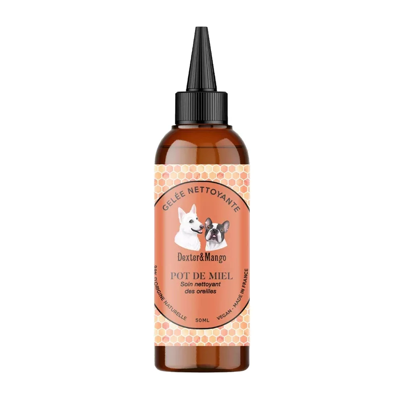 Nettoyant pour oreilles pour chien d'origine naturelle et vegan - Modèle POT DE MIEL
