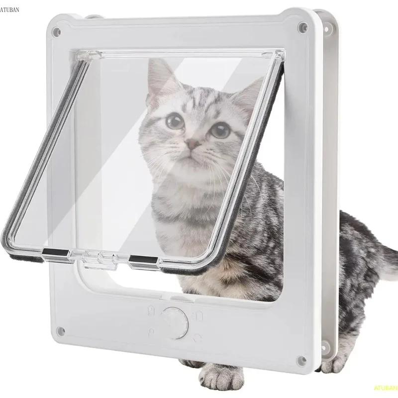 Chatière pour chat "Cocon Privé" – Porte intérieure silencieuse avec verrouillage 4 modes
