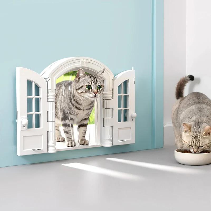 Chatière pour chat élégante et design "Maison Élégance" – Porte intérieure design avec ouverture 180°
