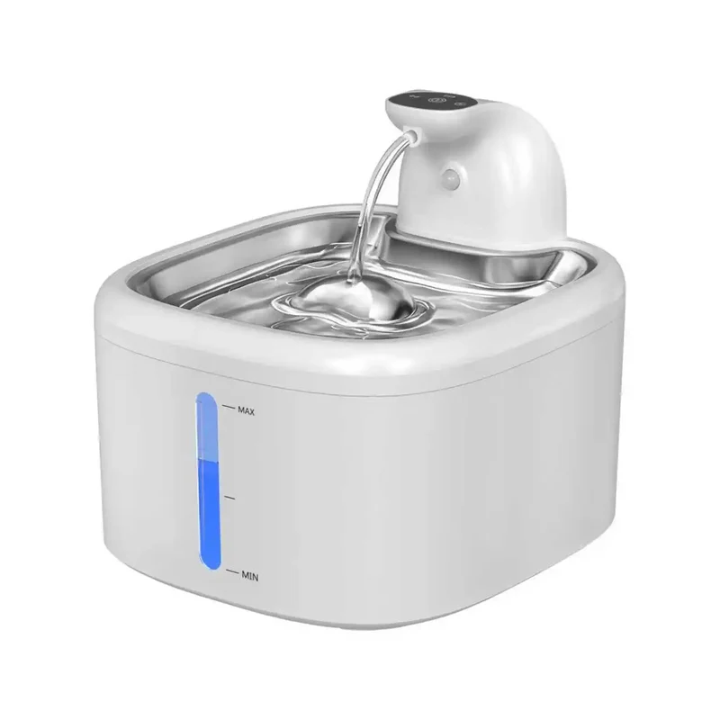 Fontaine à eau pour chat sans fil 3,5L avec capteur de mouvement et batterie longue durée "Cascade Libre"