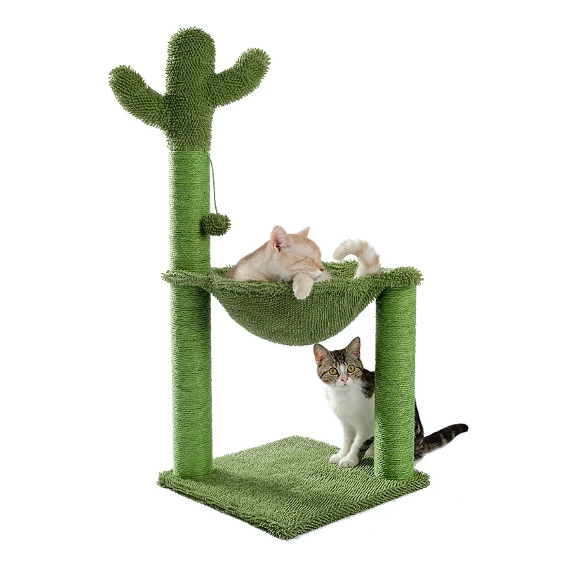 Günstiger Kaktus-Kratzbaum mit Hängematte - Modell: "Cactou"