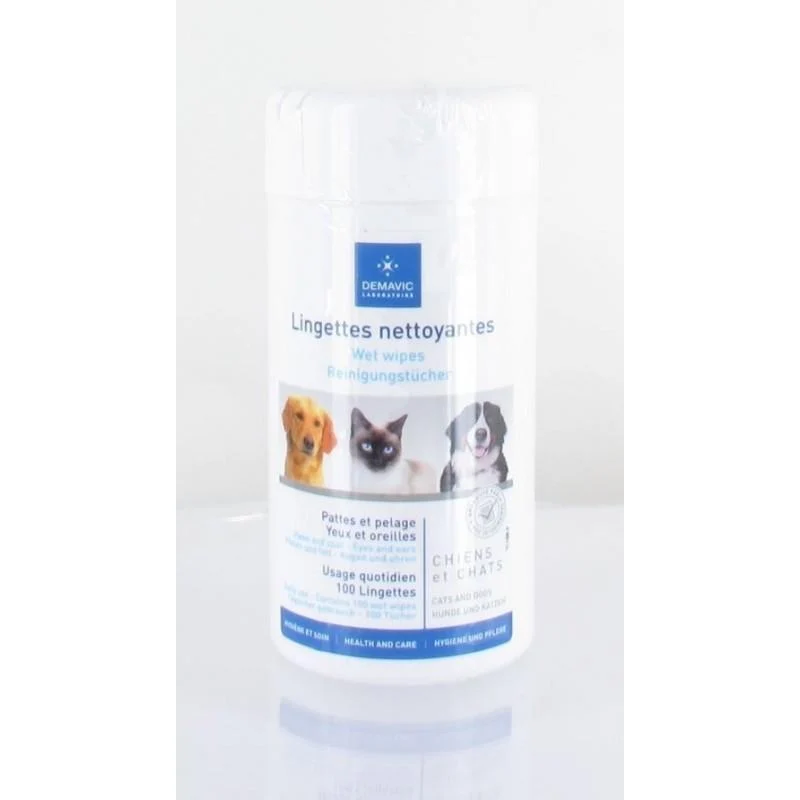 Demavic lingettes nettoyantes pour chien et chat et petits rongeurs