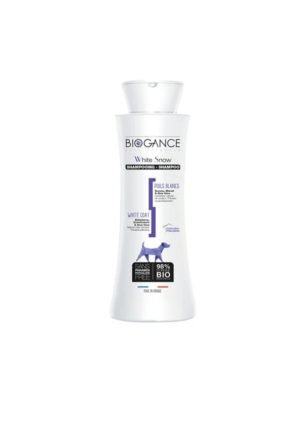Biogance shampooing pelage blanc pour chat et chien 250mL