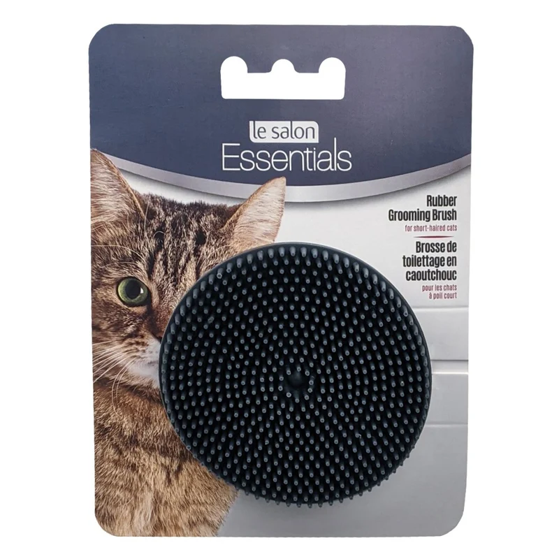 Brosse de toilettage Essentials Le Salon en caoutchouc pour chats - Gris foncé - Diam. 7,6 cm