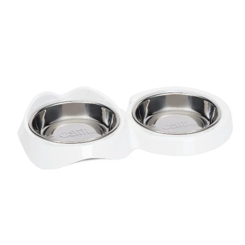 Bol de nourrissage Catit PIXI - Double - Blanc