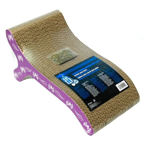Griffoir Catit Style avec herbe à chats - Forme de fauteuil - Motif Butterfly violet
