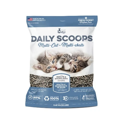 Litière de papier recyclé Daily Scoops Cat Love Multi-chats - Parfumée