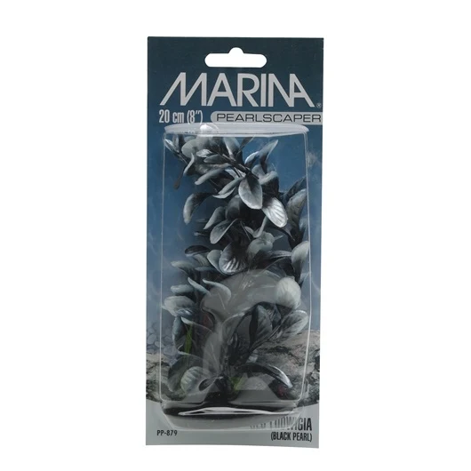 Marina Pearlscaper Plastic Plant - Red Ludwigia - Black with White Tips - 20 cm (8 in)