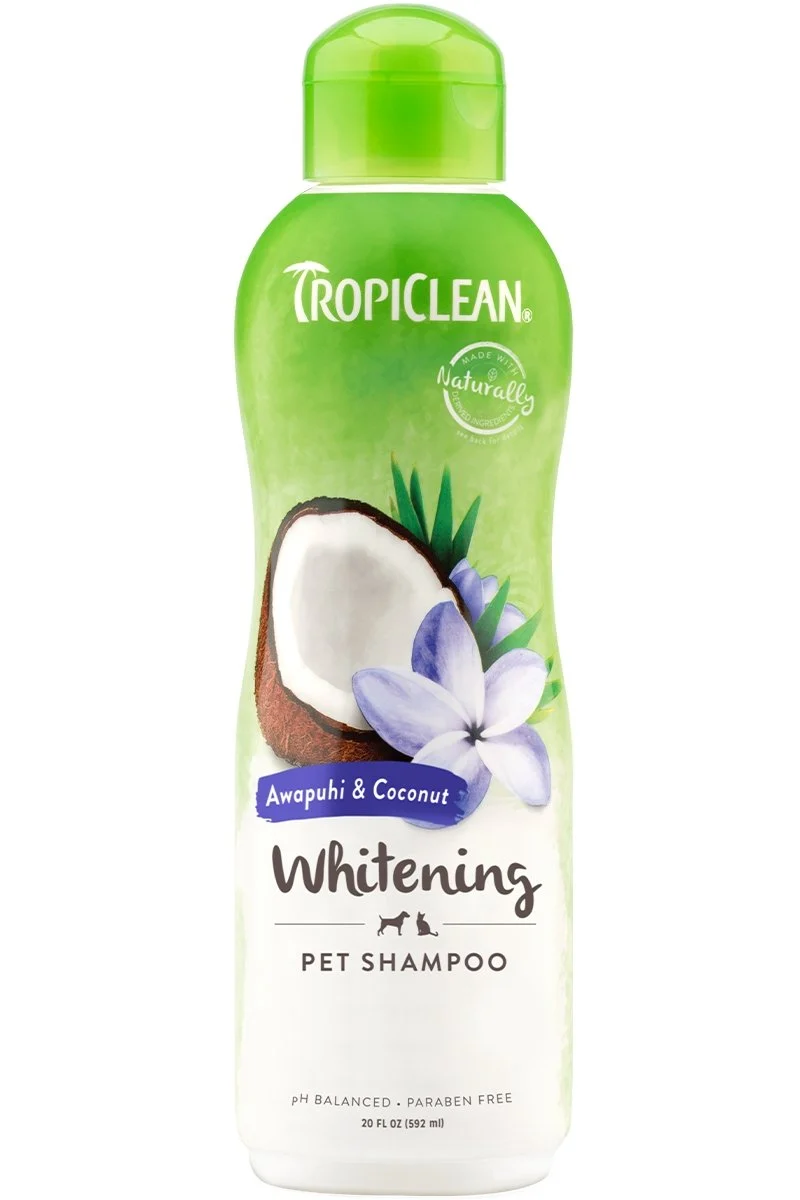 Tropiclean Shampoing - Éclaircissant pour pelage blanc à l'awapuhi et la noix de coco 592mL