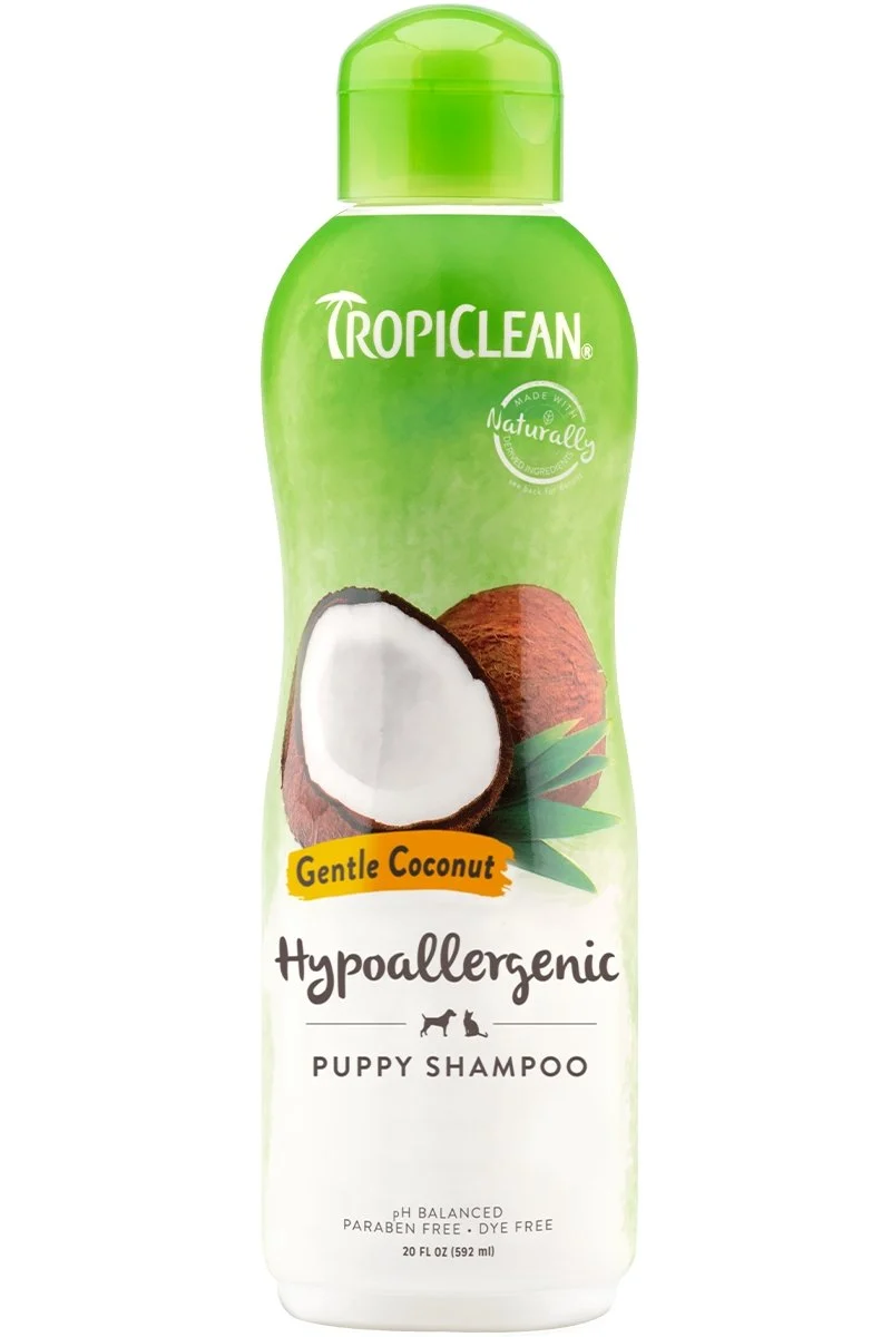 Tropiclean Shampoing Chien - Hypoallergique à la noix de coco assez doux pour les chiots 592mL
