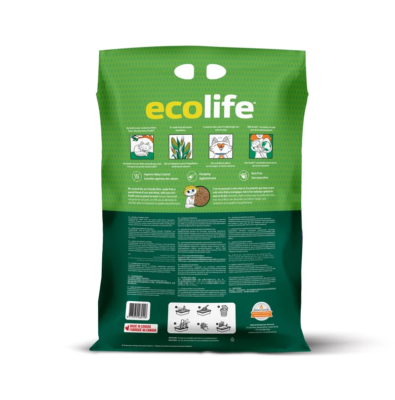 Intersand Ecolife - Végétale - Litière Agglomérante Écologique pour Chats