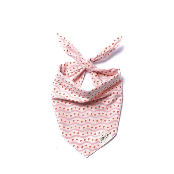 Bandana pour chien Rosy en coton – Motif printanier rose