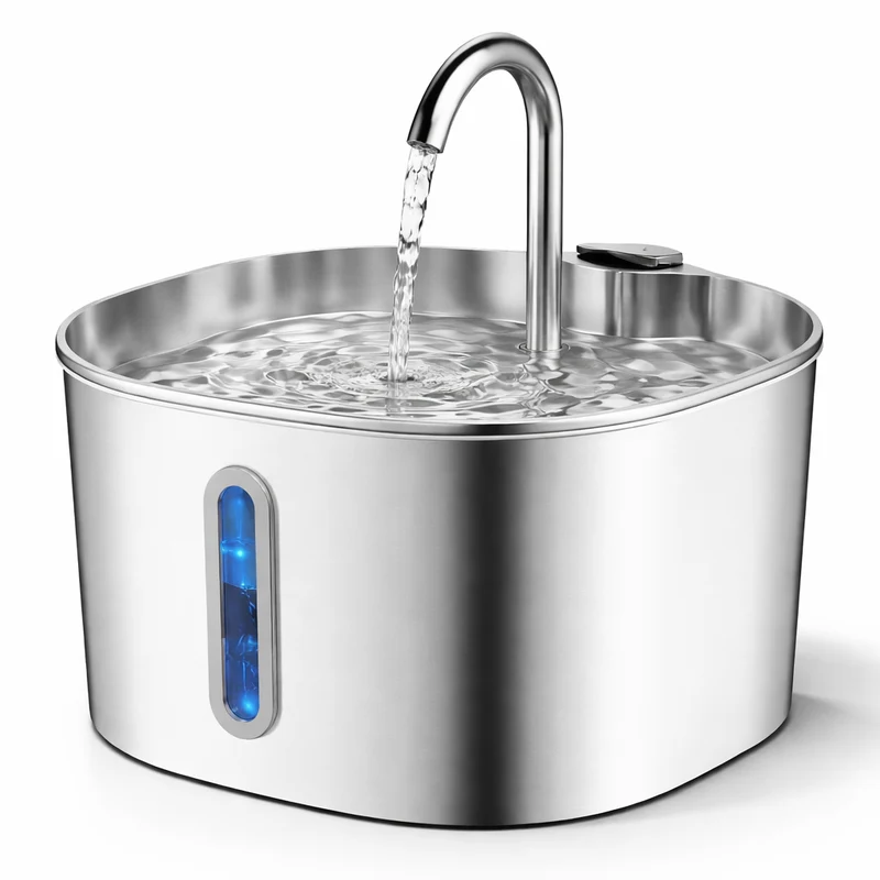 Fontaine à eau pour chat 2,2 L en acier inoxydable