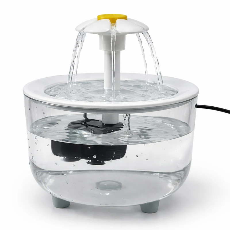 Fontaine à eau pour chat 1 L plastique transparente
