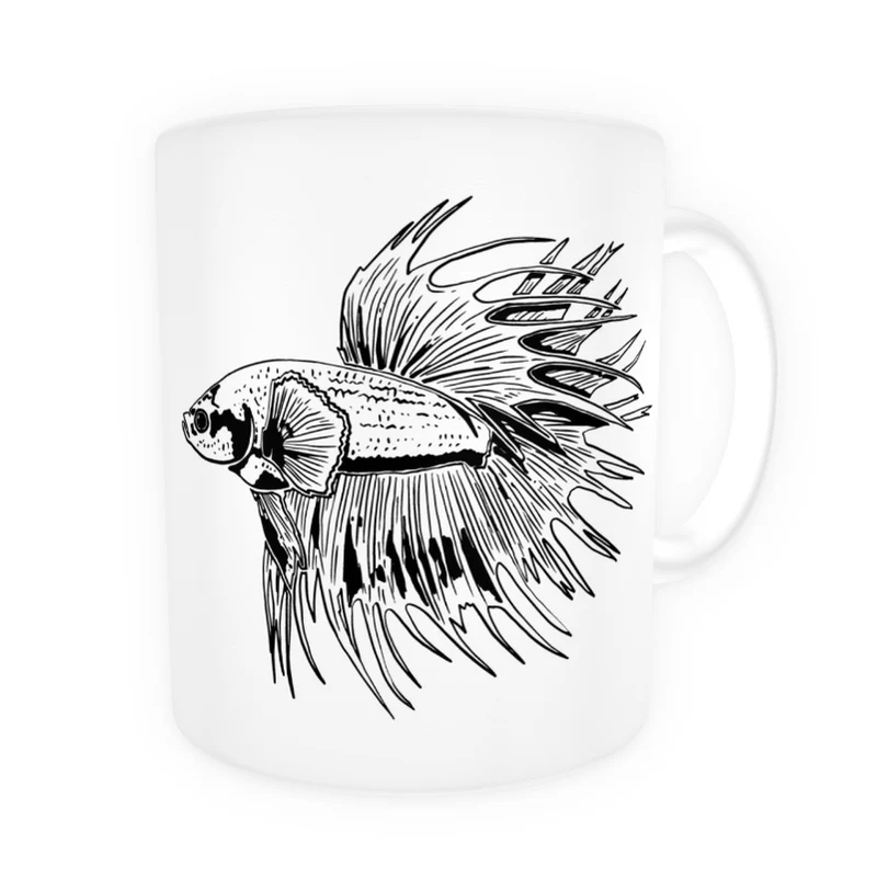 Tasse en céramique-Thème animaux-Betta Crown Tail