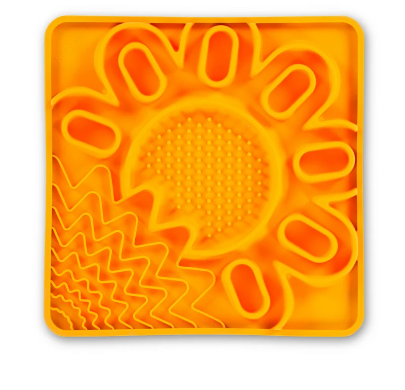 Messy Mutts Tapis D'alimentation En Silicone Multi-surfaces Avec Cadre 10"x10" - Orange