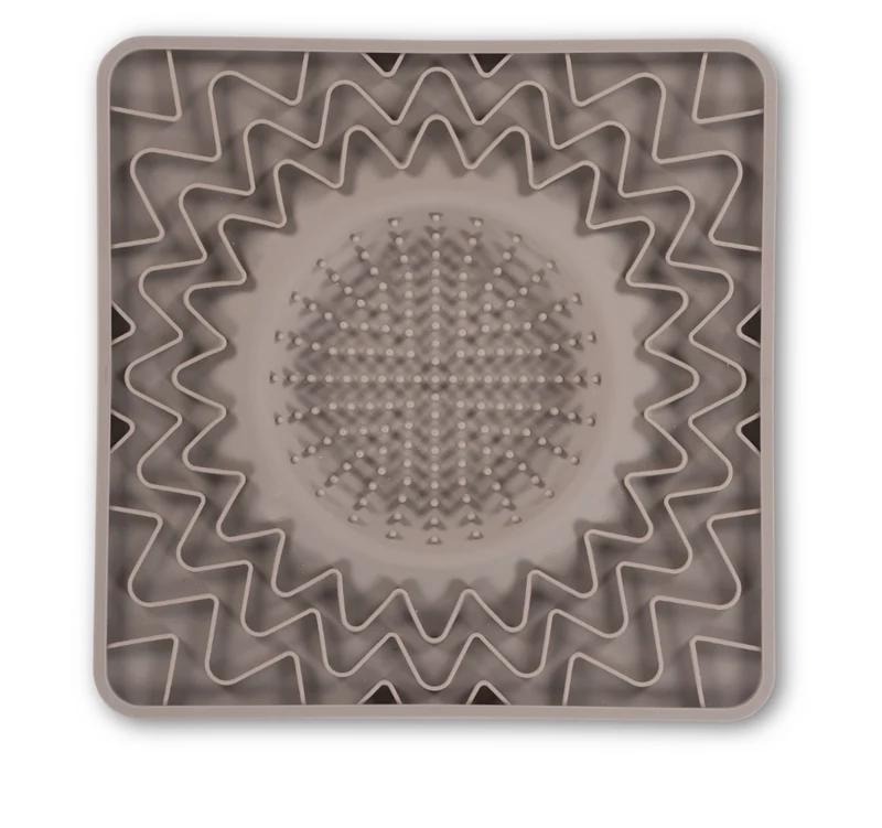 Messy Mutts Tapis D'alimentation En Silicone Avec Cadre Et Bol Intégré 10"x10" - Gris