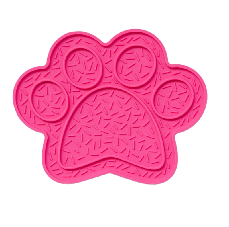Dexypaws Tapis De Léchage Stimulant En Forme D'empreinte De Patte, Rose
