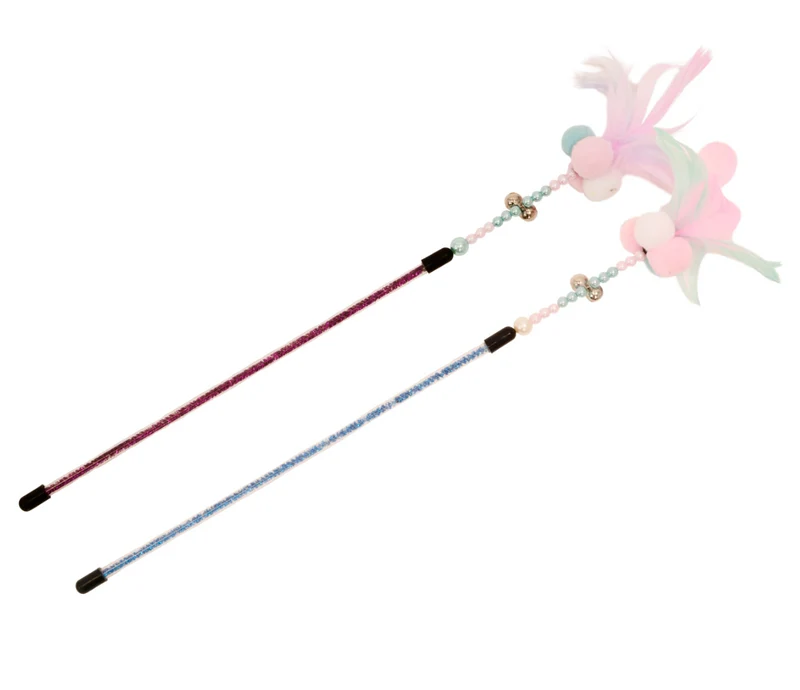 Bud'z Jouets pour chat - Plumeaux - Barbe à papa - Boules multiples 35 cm