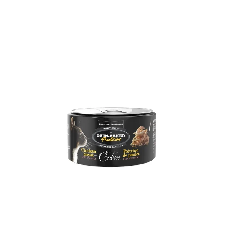 Oven-Baked Tradition Nourriture en conserves pour chat - Entrée de poitrine de poulet avec crevettes 3 oz