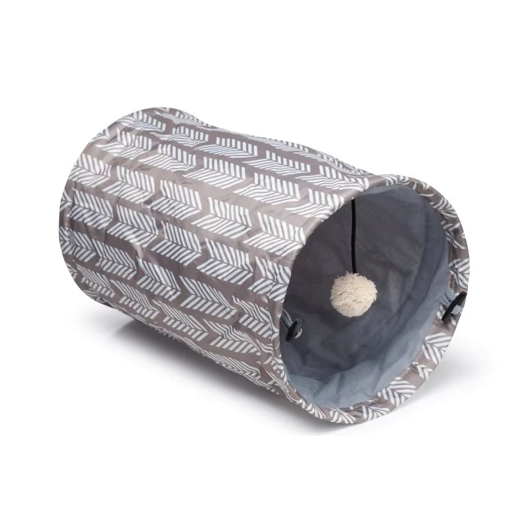 Bud'Z - Tunnel Gris et Blanc - Jouet - Chat