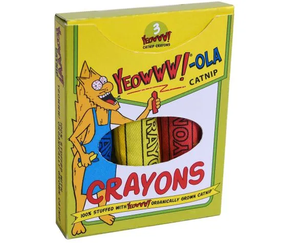Ducky World - Jouet - Crayons En Boite - Avec Herbe à Chat - 3 Unités - Chat