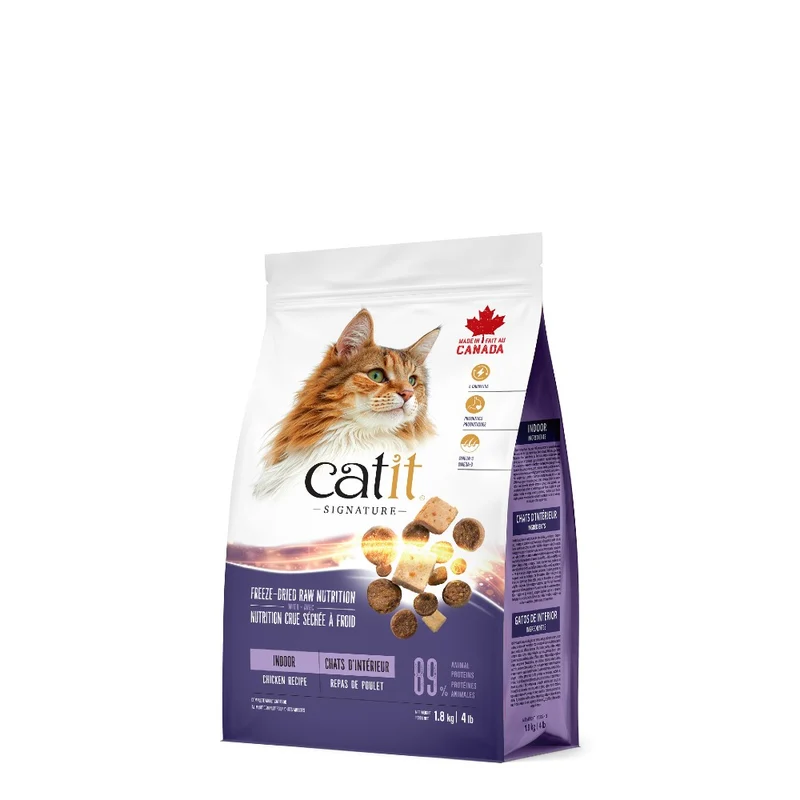Nourriture Catit Signature avec cru séché à froid pour chats d’intérieur - Repas de poulet