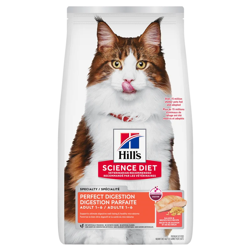 Hill's, - Chat - Santé Digestive - Saumon et Riz Brun