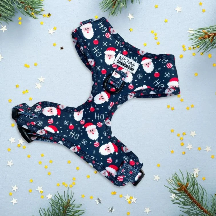 Harnais Classique HoHoHo Bleu Foncé – Motif Père Noël
