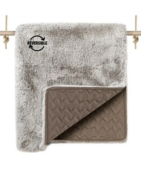 Plaid Double Face Alden pour chien – Fourrure & marron glacé