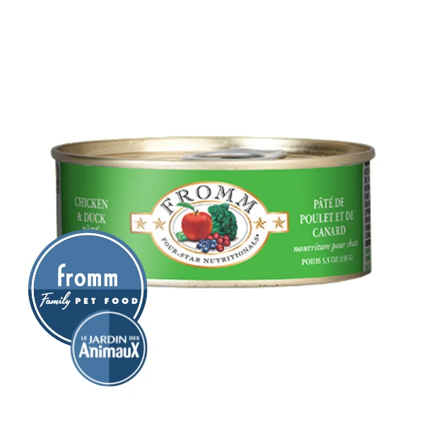 Conserve pour chat Fromm Four Stars- Pâté de poulet et canard 5.5oz