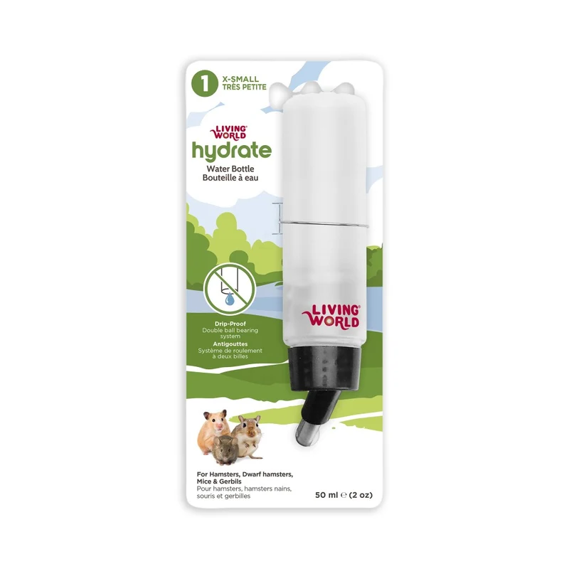 Bouteille à eau étanche Living World avec support pour petits animaux